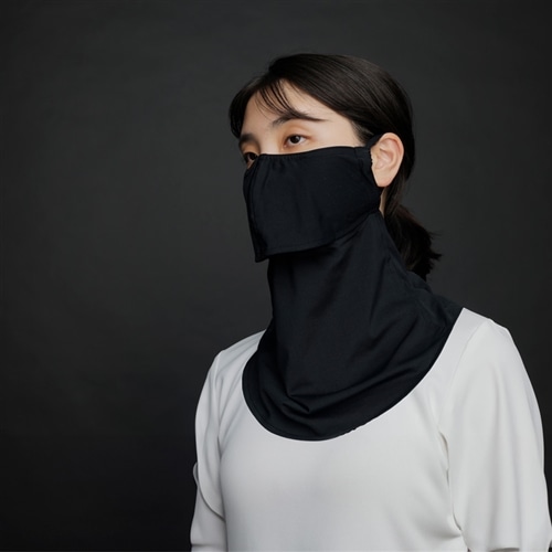 日焼け対策専用UVカットフェイスカバー ヤケーヌ ロング ブラック