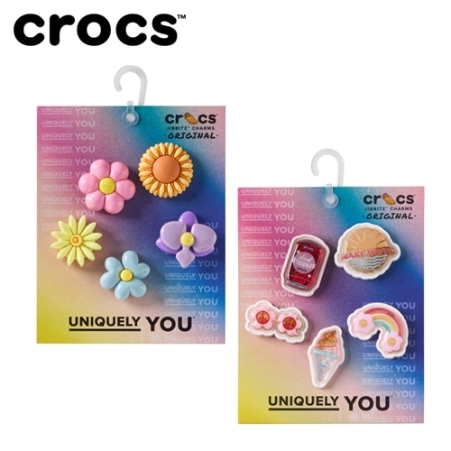 【新品未使用】 ペプシ ビッグバッジクロック　全5種セット 【非売品】 crocs クロックス ジビッツ 5個セット(PUFFY FLOWERS): 通常| プラザ