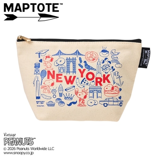 スヌーピー PEANUTS マップトート マチ付きポーチ