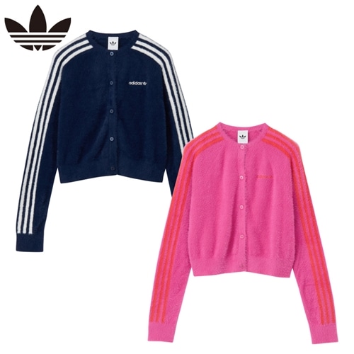 adidas アディダス フラッフィー ニットカーディガン(ネイビー