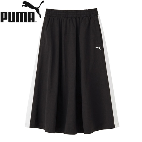 PUMA プーマ ウィメンズ T7 ウーヴンミディスカート(ブラック): 通常