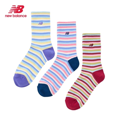 【セール】福袋/福箱ファッション通販 New Balance ニューバランス ボーダー ソックス 3足セット(3足 レッグウェア