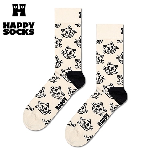 Happy Socks ハッピーソックス クルー丈ソックス キャット(23-25.5cm