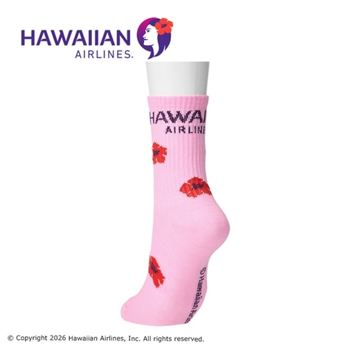 HAWAIIAN AIRLINES ハワイアン航空 ソックス ハイビスカス