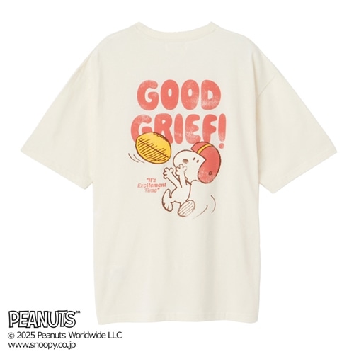 スヌーピー PEANUTS Tシャツ アメフト バニラホワイト