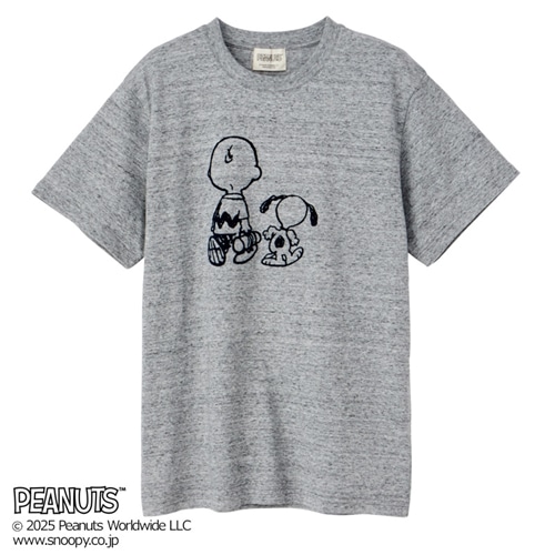 スヌーピー PEANUTS Tシャツ さんぽ グレー