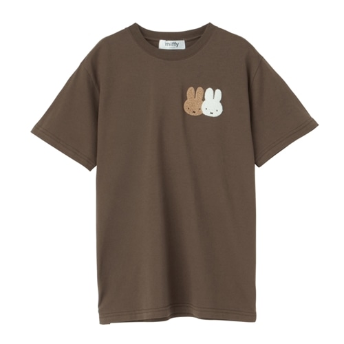 ミッフィー Miffy サガラ刺しゅう Tシャツ ブラウン