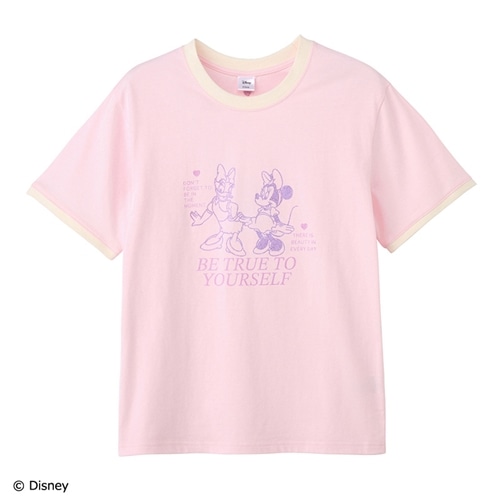 Disney（ディズニー）/ ミニー＆デイジー / リンガーTシャツ ピンク