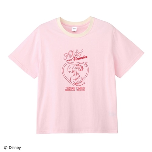 Disney（ディズニー）/ アリエル / リンガーTシャツ アリエル ピンク