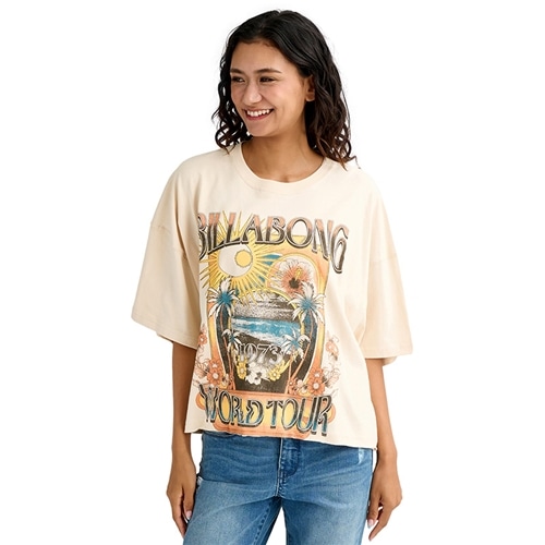 BILLABONG ビラボン ウィメンズ GRAPHIC WIDE LOOSE CROPPED Tシャツ