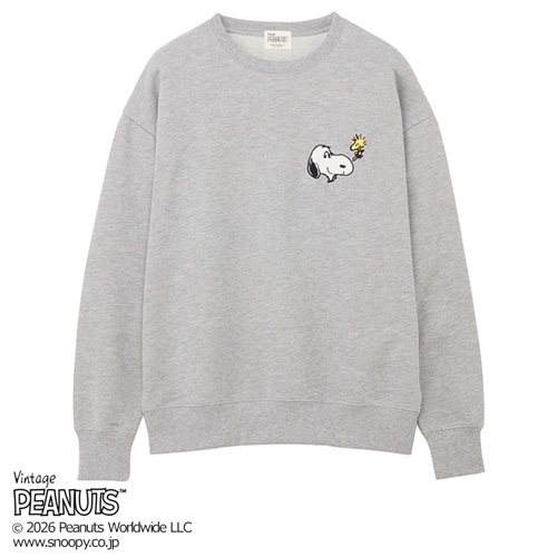 スヌーピー PEANUTS サガラ刺しゅうスウェット グレー(グレー): 通常