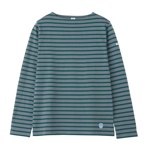 ORCIVAL オーシバル ボートネックカットソー ブルーグレー/グリーン