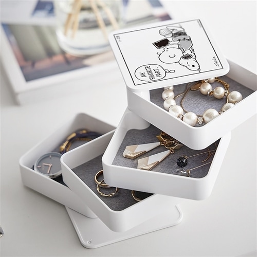 山崎実業 tower タワー スヌーピー PEANUTS アクセサリートレー スクエア