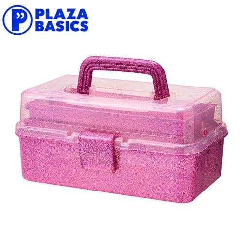 PLAZA BASICS バニティツールボックス ピンクグリッターＭ