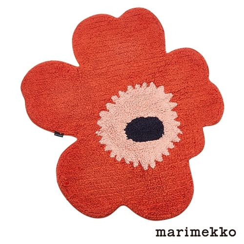 marimekko マリメッコ Unikko バスマット オレンジレッド×パウダー