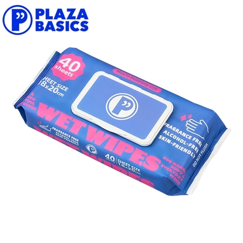 PLAZA BASICS ウェットワイプ 40枚入り