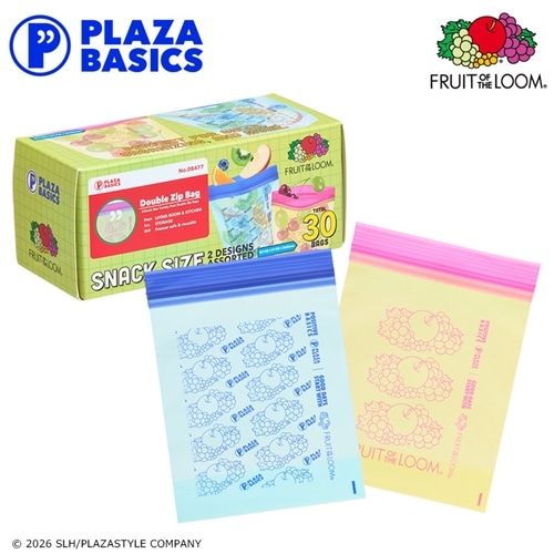 PLAZA BASICS FRUIT OF THE LOOM フルーツ オブ ザ ルーム ダブルジップバッグ Sセット