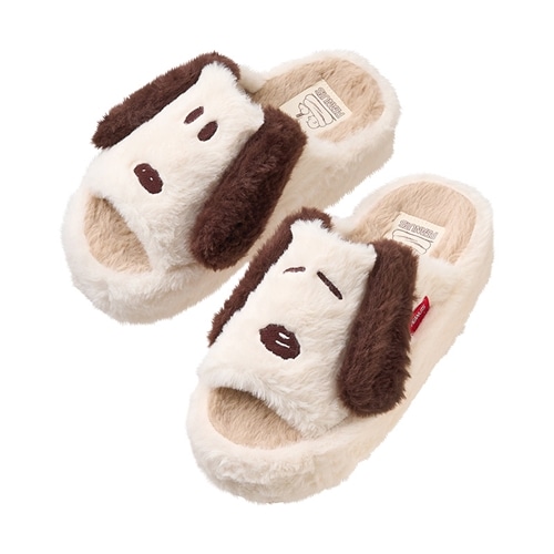 スヌーピー PEANUTS オープントゥ厚底スリッパ