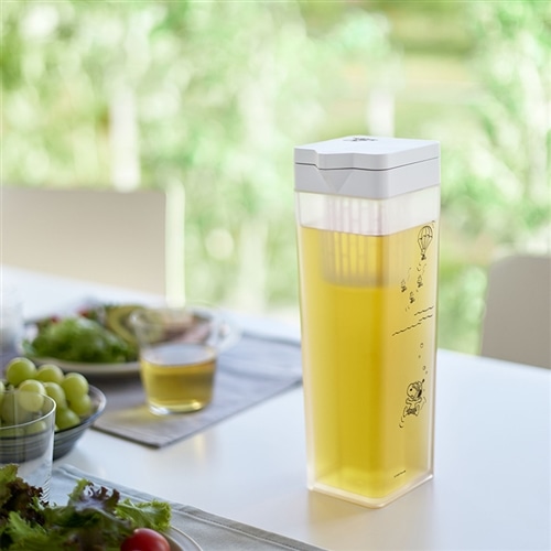 山崎実業 tower タワー スヌーピー PEANUTS 倒して置ける冷水筒 ティーバッグ入れ付き