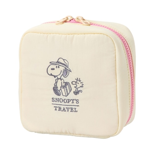 スヌーピー PEANUTS スクエアポーチ PINK(ピンク): 通常| プラザ