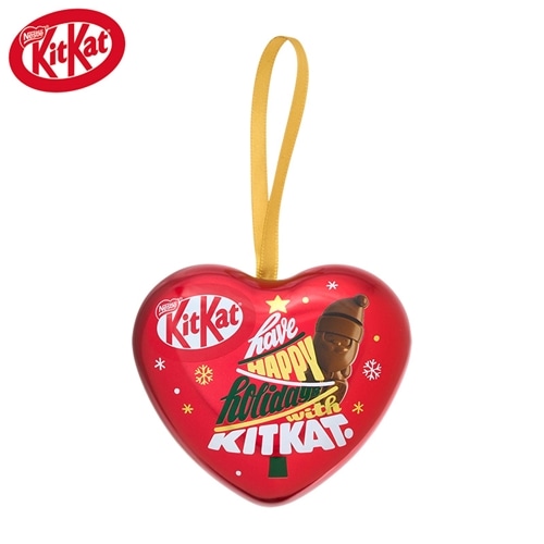 【11/3まで先行予約】ネスレ Kitkat キットカット ホリデイサンタ ハートオーナメント缶 3個入り