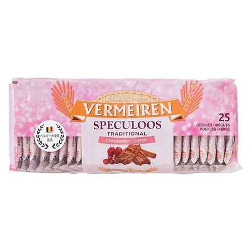 VERMEIREN ベルメーレン  カラメルビスケット クランベリー＆チェリー 25枚入り