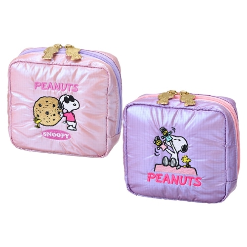 希少！SNOOPYと仲間たち☆ビニールポーチ☆familiar　未使用　超美品 スヌーピー PEANUTS スクエアポーチ(ジョー・クール): 通常| プラザ